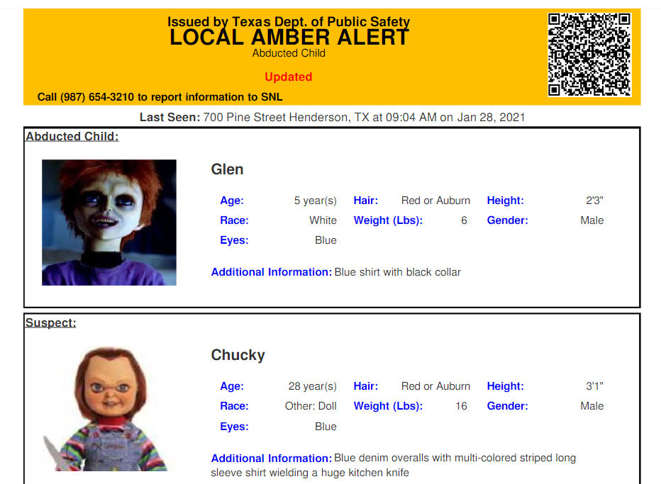 This AMBER Alert description was sent out in Texas on Jan. 29, 2021.