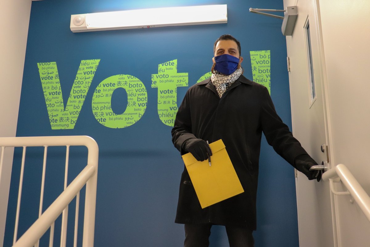 George Chahal at the Elections Calgary offices, pictured on Feb. 11, 2021.