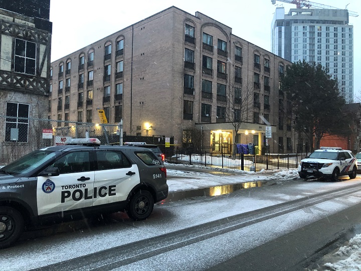 Police on scene near George and Dundas streets in Toronto.