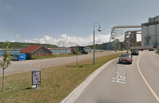 The site of Monday’s train derailment in Goderich, Ont., as seen on Google Street View in 2013.