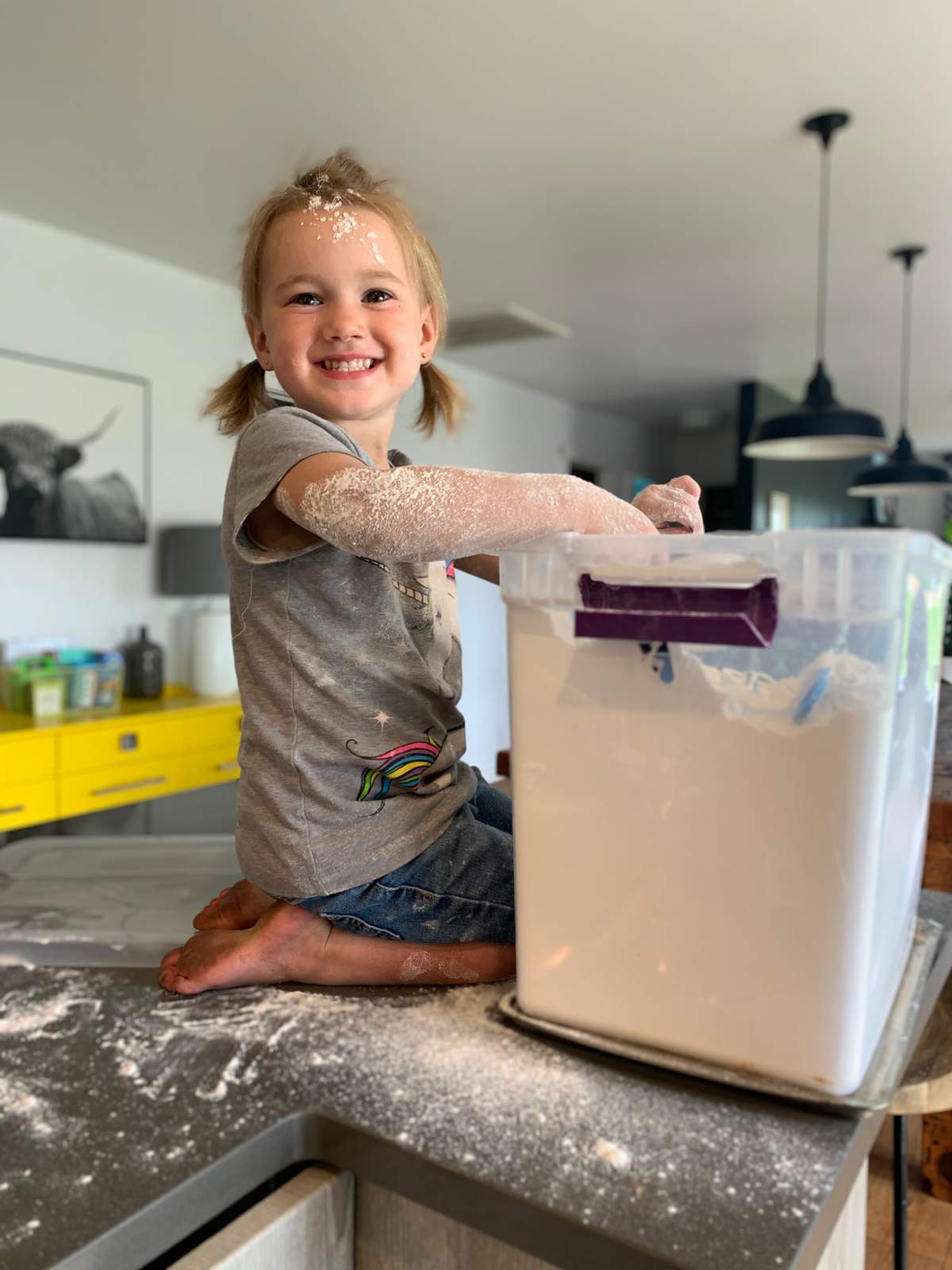 Frederique Kaiser with her signature pigtails.
