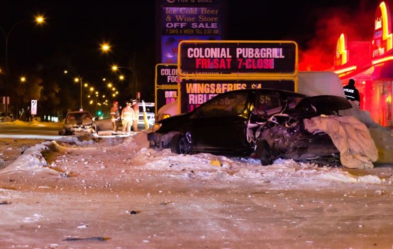 A 62-year-old man was treated by paramedics after his car was hit by the suspect vehicle.