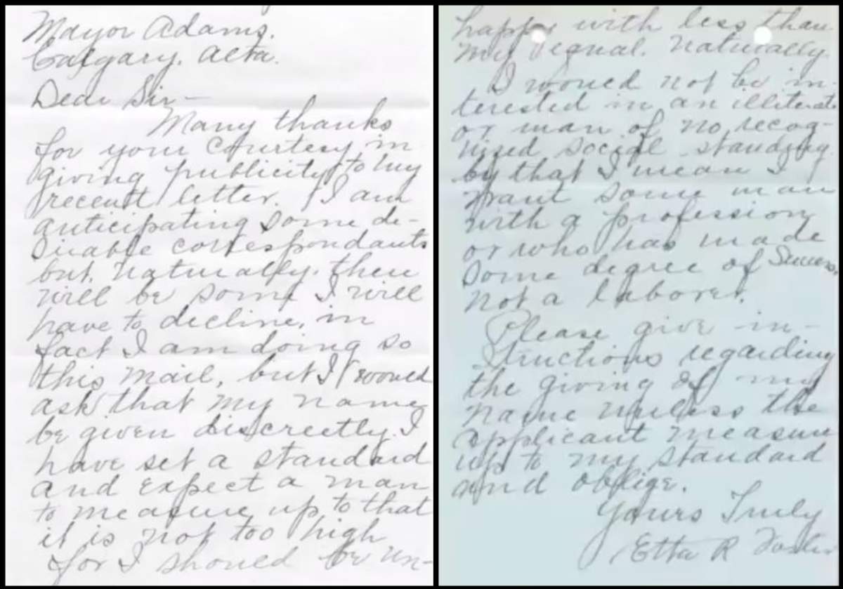 A follow-up letter to Samuel Adams from Etta Foster.