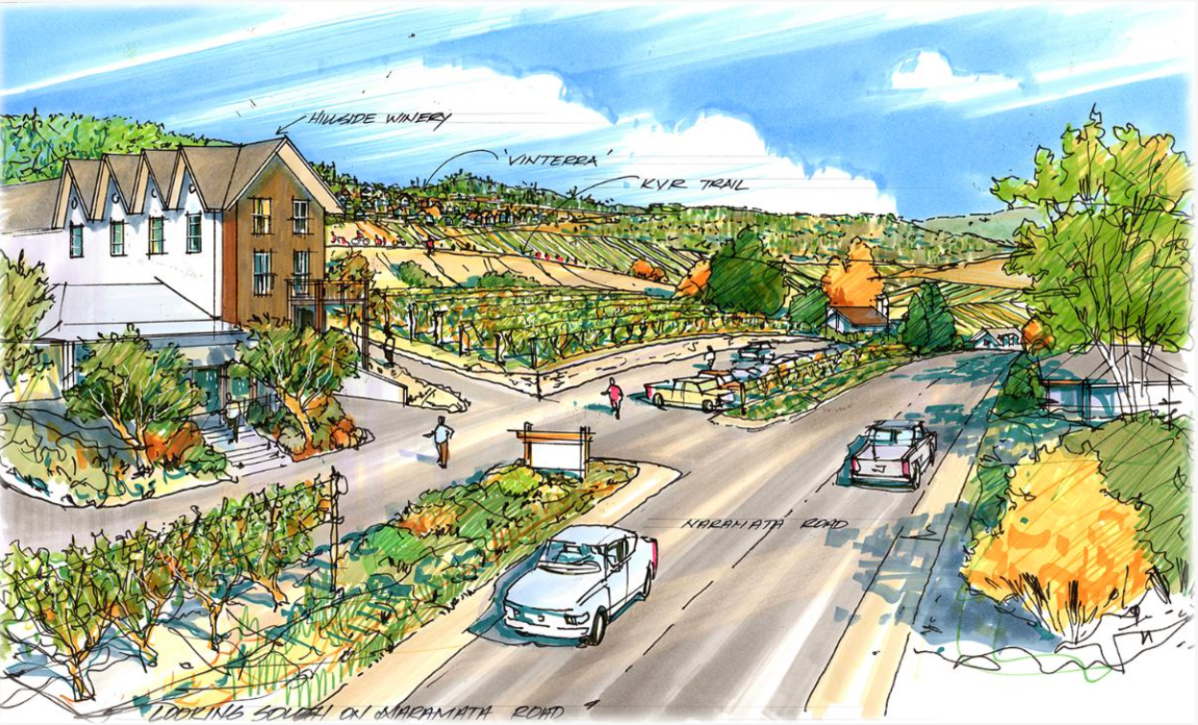 Looking south towards Vinterra from Naramata Rd.