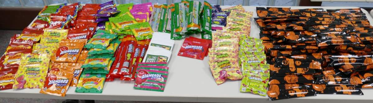 Photo of some of the alleged cannabis candy edibles that were seized by police from a Markham convenience store.