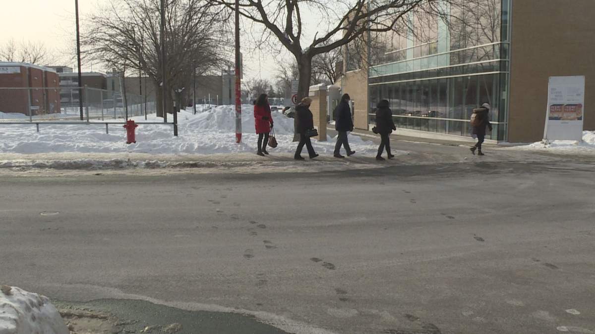 A new crossing will be installed on Rolland Boulevard in Montreal North as part of an initiative to make the journey to school safer. Feb 12, 2021.