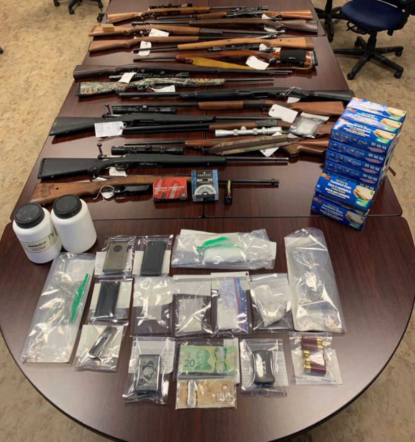 The West District RCMP have arrested three people and seized 17 firearms and several types of drugs following a drug investigation that began in January 2021, in Wilmot, N.B.