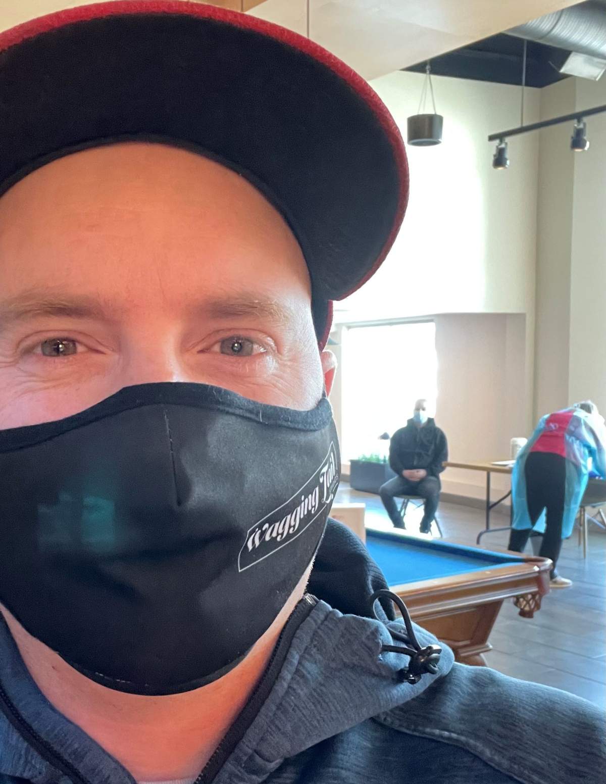 Kevin Maher about to get a COVID-19 test in the bubble