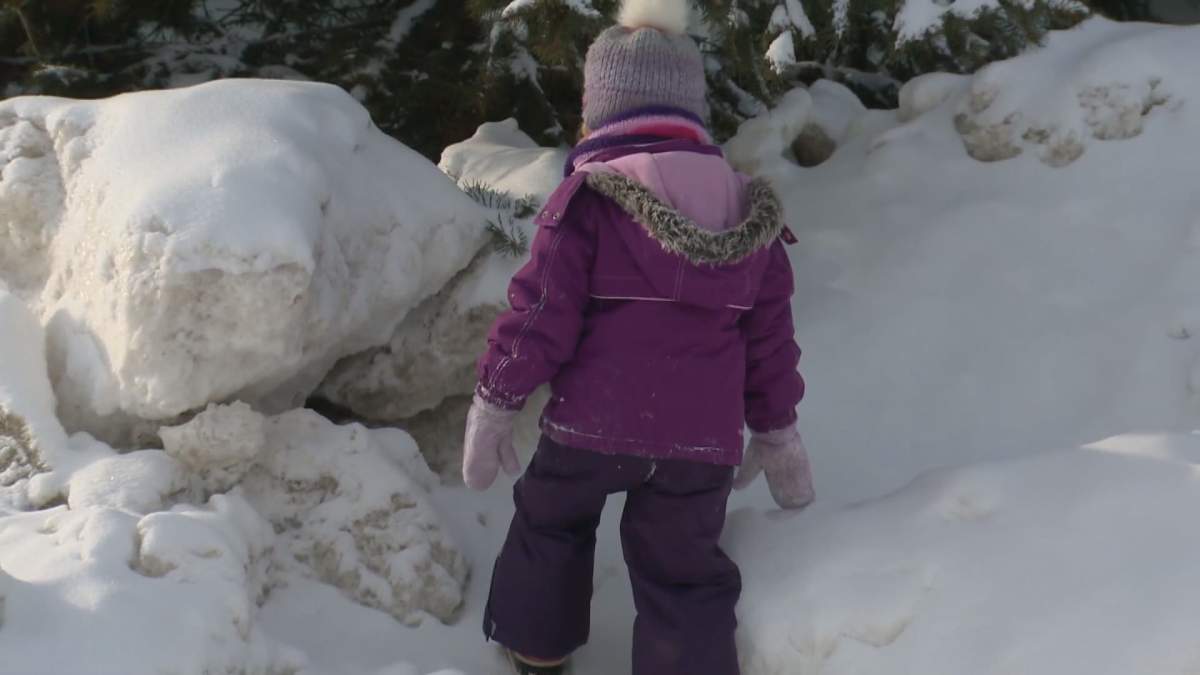 Nevin Jones’ daughter plays in the snow on Sunday, Feb. 7, 2021.