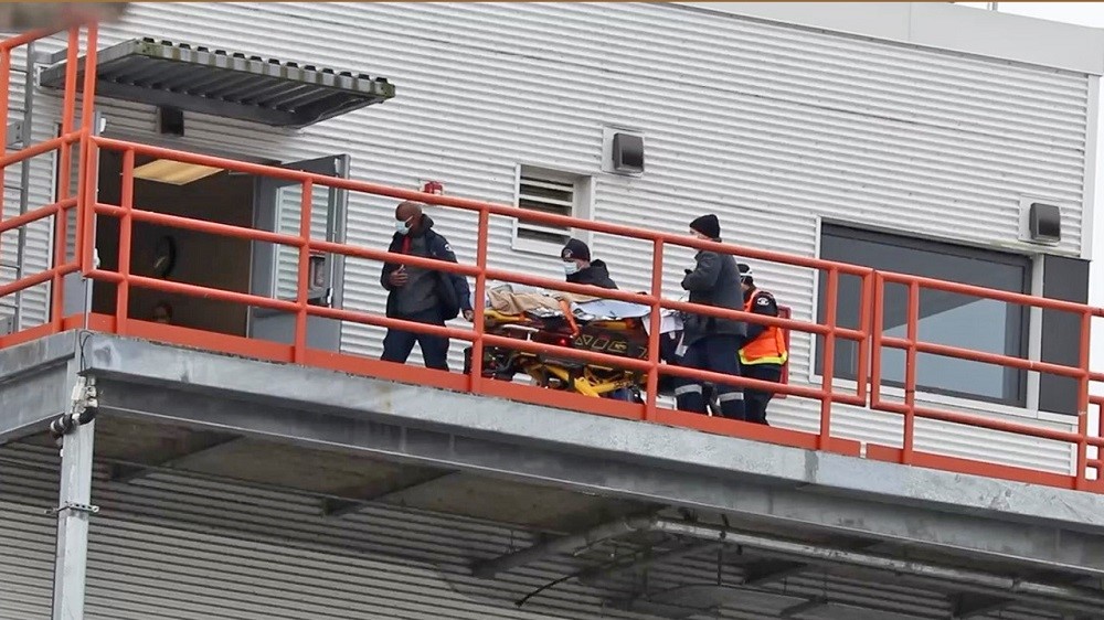 A patient in critical condition was flown to Royal Columbian Hospital Wednesday. Credit: Shane Mackichan