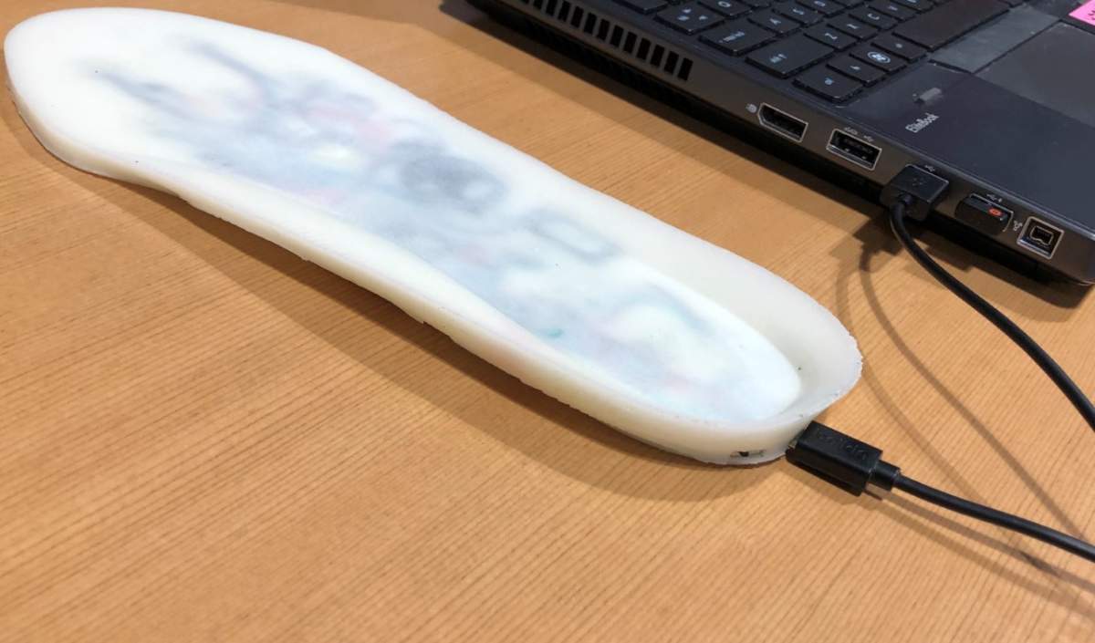 A ‘Smart Shoe’ plugged in via USB.