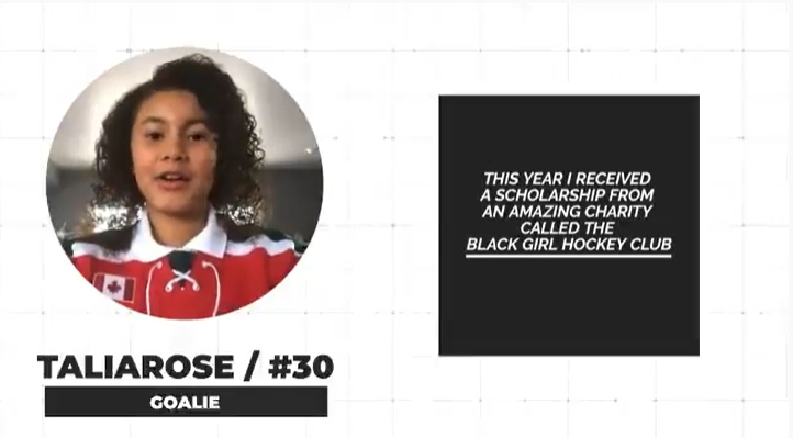 The team's goalie, 12-year-old TaliaRose Tamborro.