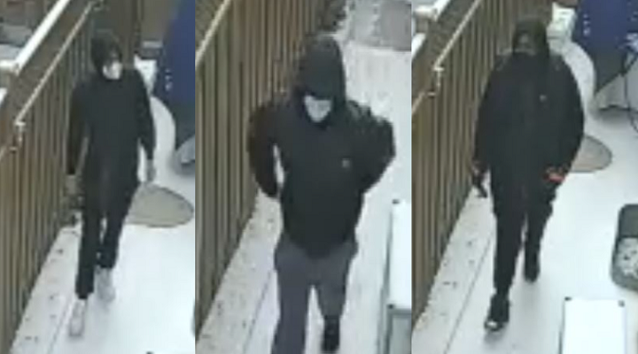 Photos of the three suspects wanted by police for a residential break and enter in Brampton.