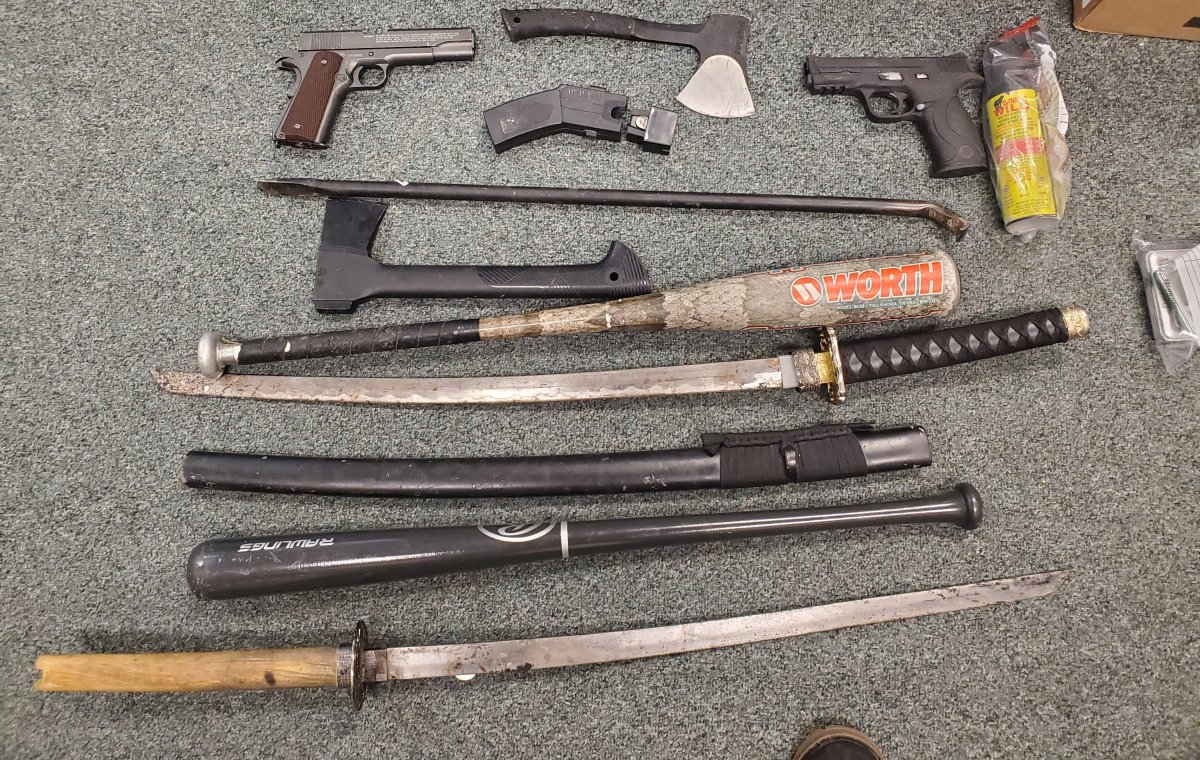 Waterloo Regional Police seized a trove of weapons from a home in Kitchener on Thursday.