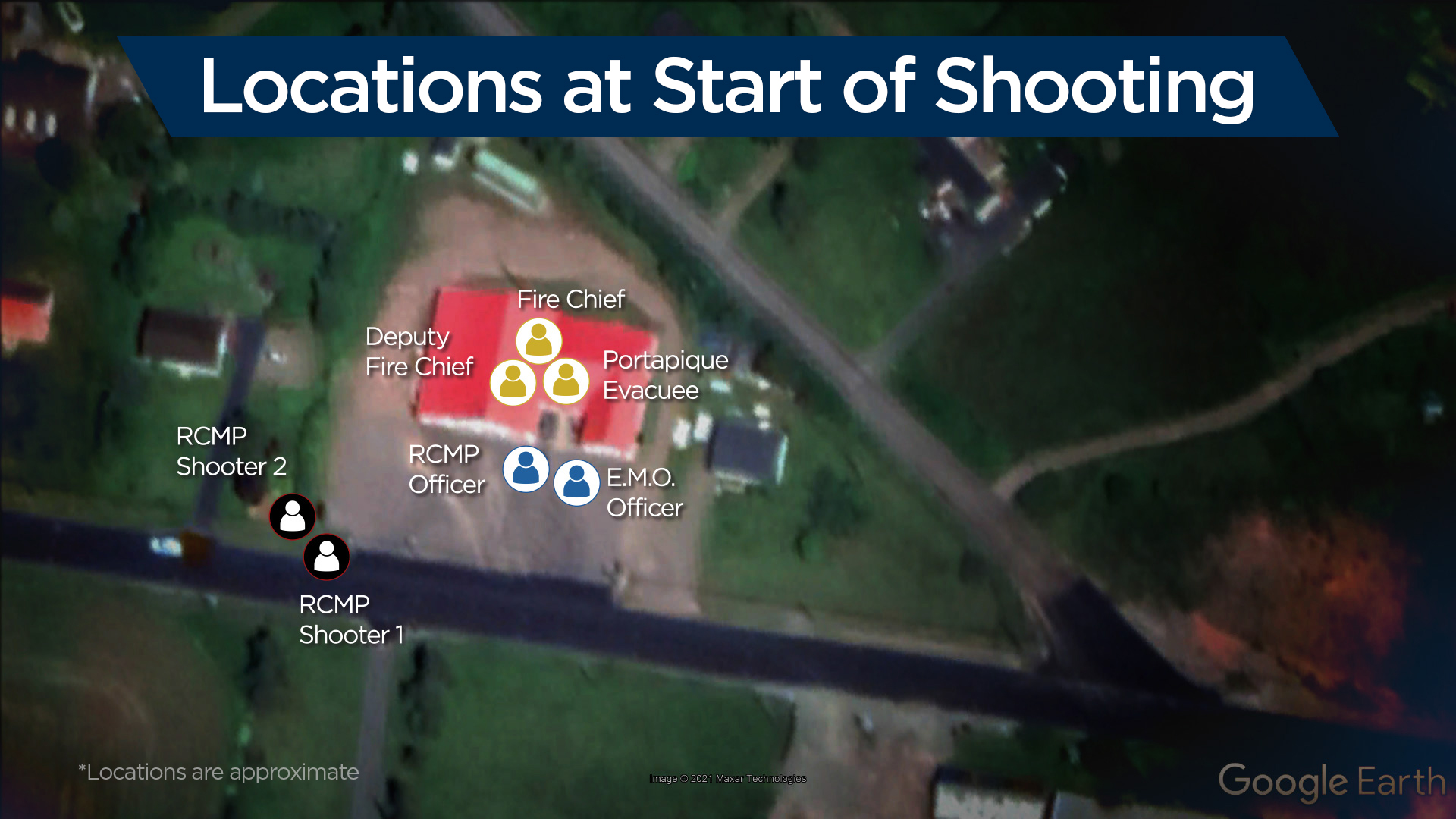 During an interview, the firefighters showed Global News portions of the surveillance video taken inside and outside the fire hall. Global News does not have a copy of the entire surveillance video.The video shows the EMO employee and the RCMP officer stationed at the fire hall both during and after the shooting. It suggests the two officers who fired their weapons may have mistakenly identified these men as the gunman.