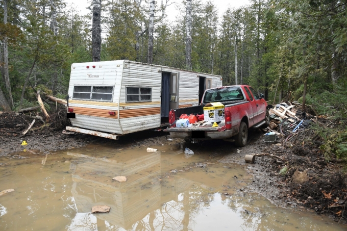 Brohman’s trailer and pickup truck