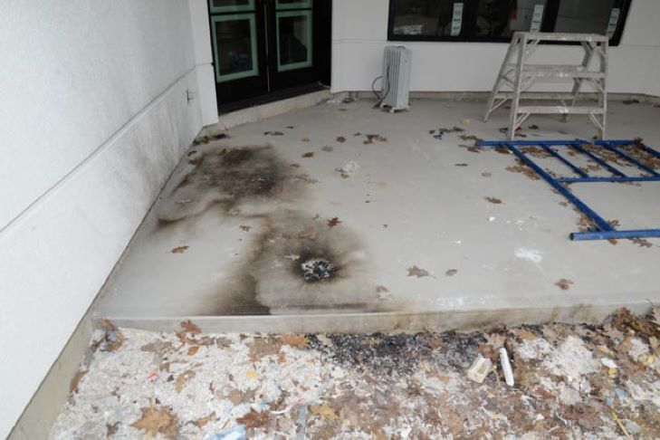 According to investigators, the blaze was intentionally set some time between 4:30 p.m. on March 27, 2019, and 8 a.m. on March 28, 2019.