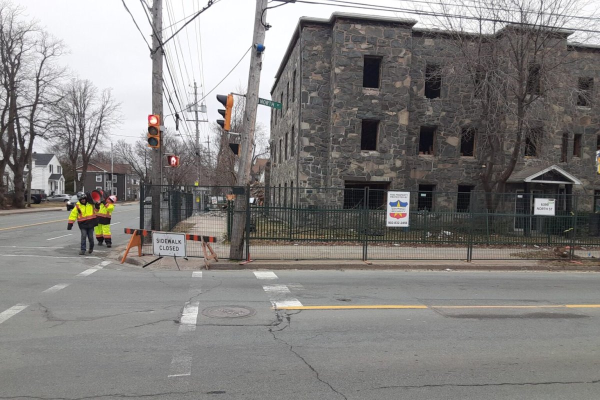 A photo of the corner of North and Oxford streets in Halifax on Sunday.