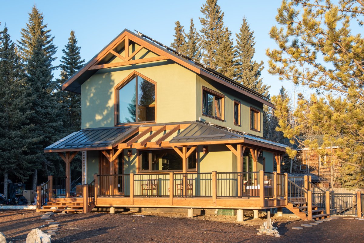 The Confluence home built by SAIT's Green Building Technologies in partnership with Woodpecker European Timber Framing. 