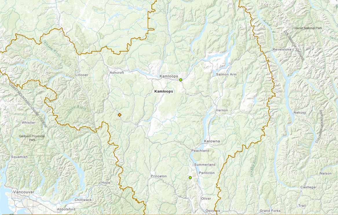 Three small grass fires broke out in B.C.'s Southern Interior on March 13 and March 14, 2021.