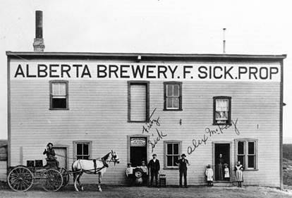 Fritz Sick’s original brewery in Lethbridge in 1903