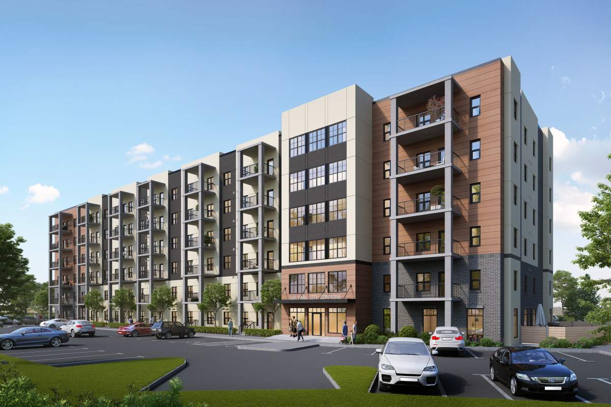 An artist's rendering of "building O".