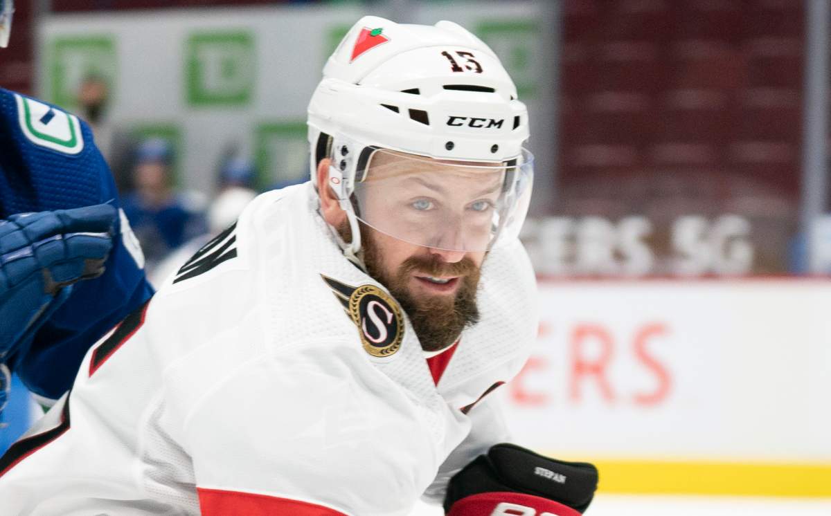 Ottawa Senators forward Derek Stepan (15) will miss the rest of the 2021 NHL season following a shoulder injury.