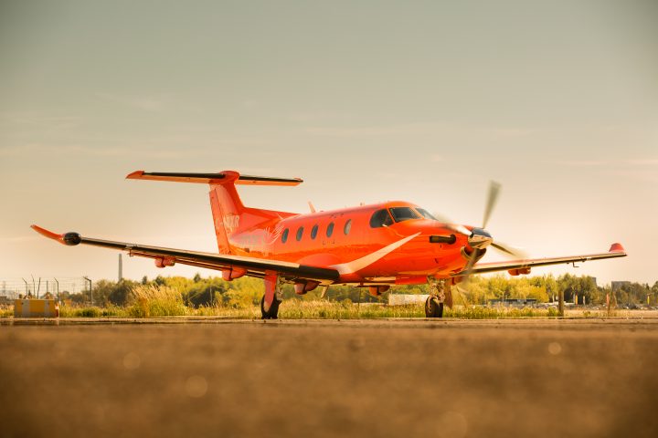 An ORNGE Pilatus PC-12 airplane is shown at the Thunder Bay airport in this undated handout photo. Authorities are looking into a series of laser strikes on air ambulances in northern Ontario. 