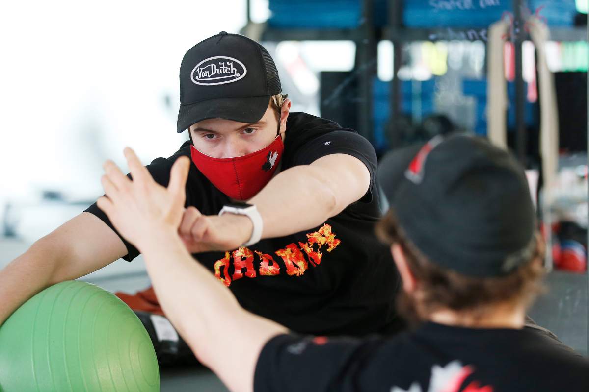Ketler works out with his exercise therapist Daniel Jangula.