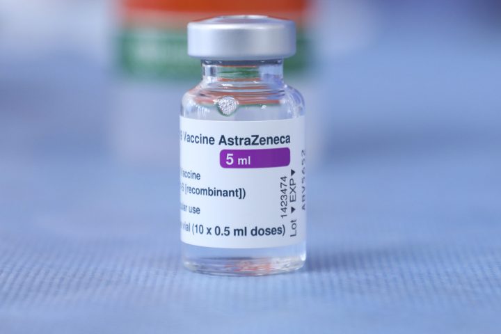 In this file photo, a vial of the AstraZeneca COVID-19 vaccine is seen.