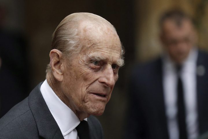 FILE – In this Tuesday, June 27, 2017 file photo, Britain’s Prince Philip leaves St Paul’s Church in Knightsbridge, London.