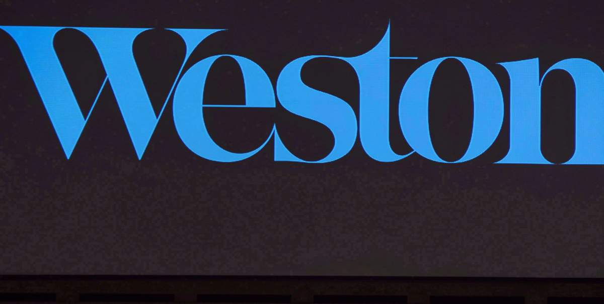 A George Weston Ltd. image is shown at the company's annual general meeting in Toronto on Tuesday, May 10, 2016. 