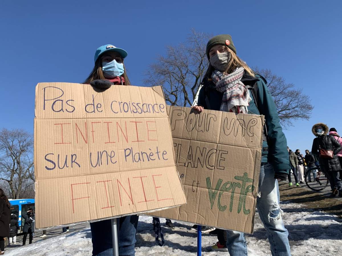 Hundreds of Montrealers marched during the annual Global Day of Climate Action. Friday March 19, 2021.