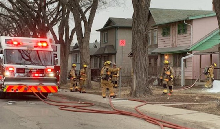 Regina fire is responding to a house fire that started Monday morning inside a home in the 1100 block of Robinson Street. 