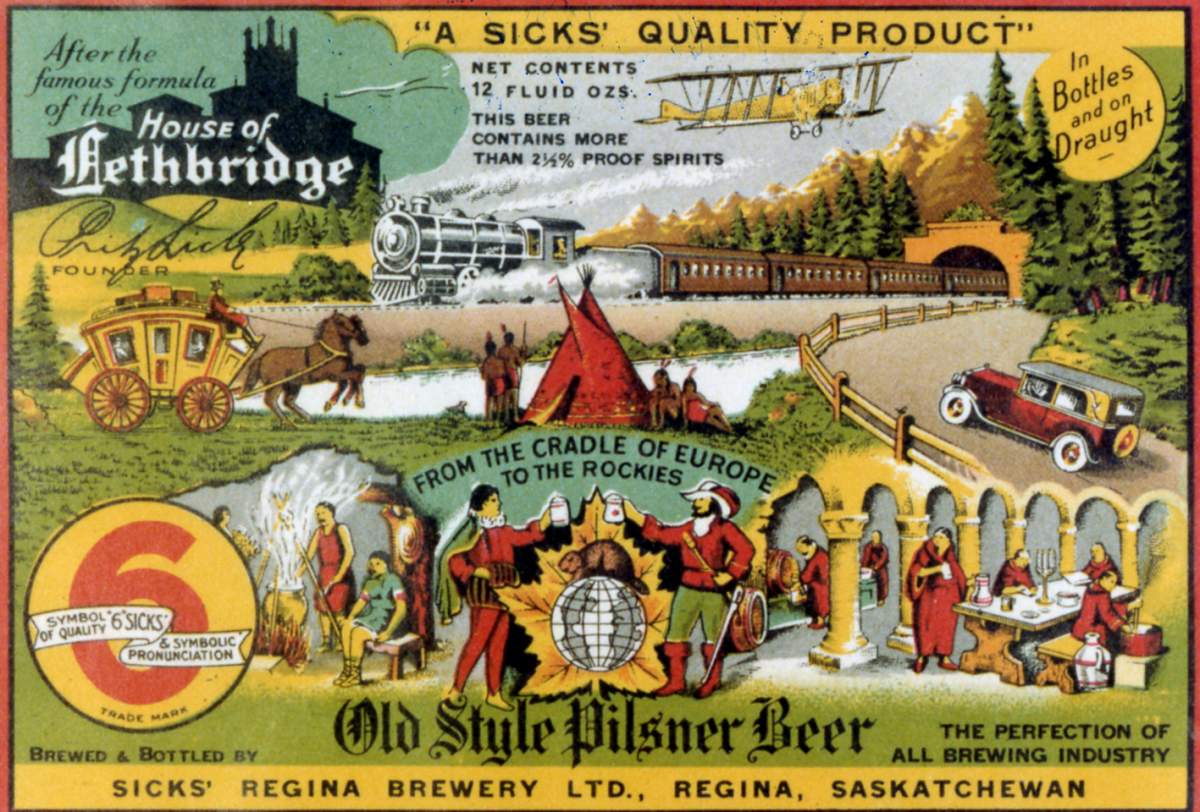 Pilsner label from Sick’s Brewery in Regina.