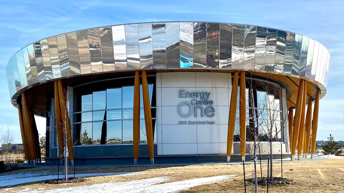 Blatchford’s Energy Centre One, seen on Friday, March 12, 2021, is part of a centralized district energy sharing system using geothermal, solar and other sustainable energy sources to provide energy for heating, cooling and hot water to homes and buildings in the Edmonton neighbourhood.