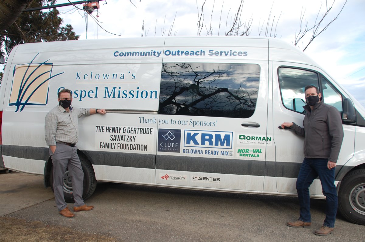 The Gospel Mission's new outreach van will help feed Kelowna's homeless population.