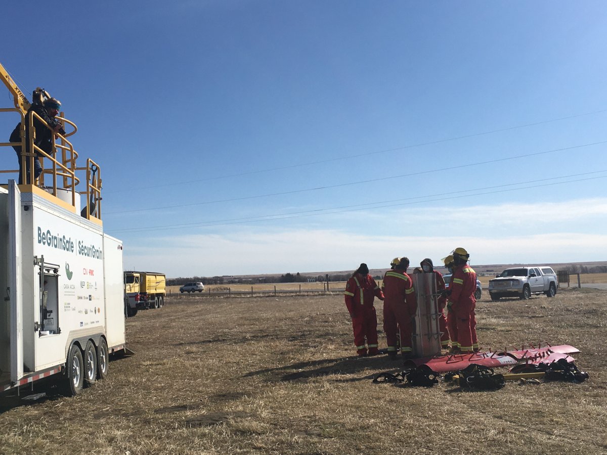 Magrath firefighters hold grain bin rescue training for rural ...