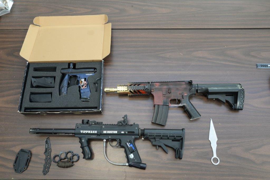 Guelph police say officers seized weapons while carrying out a search warrant on Wednesday. 