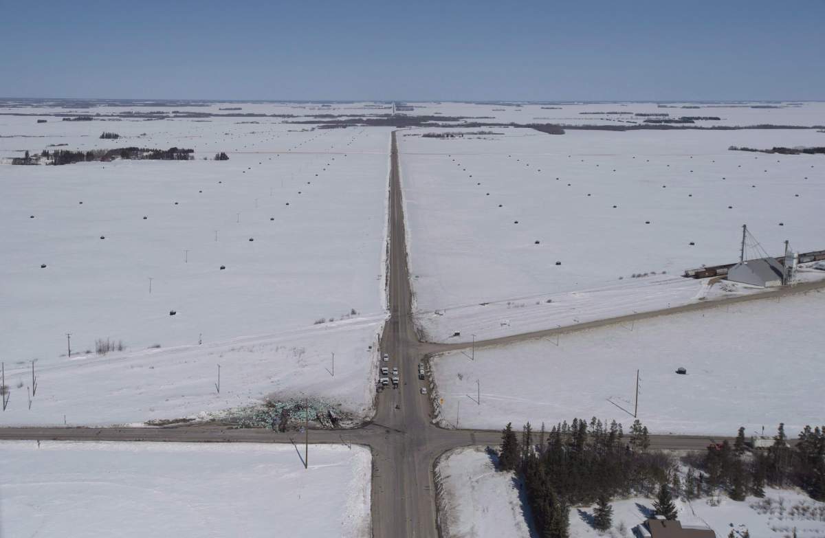 A safety review after the Humboldt Broncos bus crash found that trees mostly on private property could obstruct the sightline of drivers.