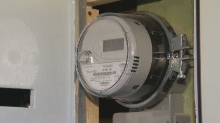A hydro meter at an Toronto home.