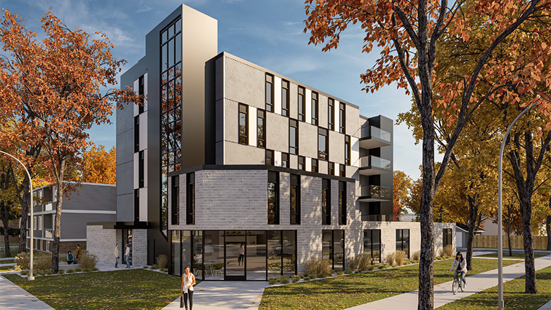 A rendering of the City of Edmonton’s planned Inglewood supportive housing building, to be located at 12312 112 Ave.