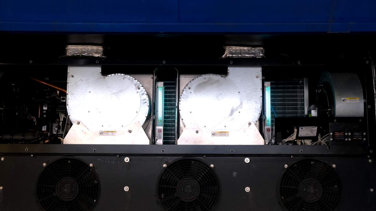 TransLink is testing a technology called photocatalyticoxidation (PCO) to sanitize the air and surfaces.