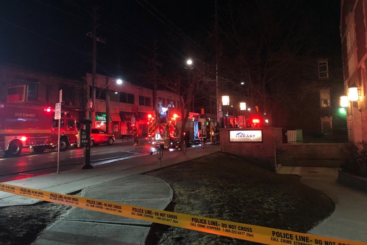 The fire on Queen Street East happened just before 8 p.m. on Monday.