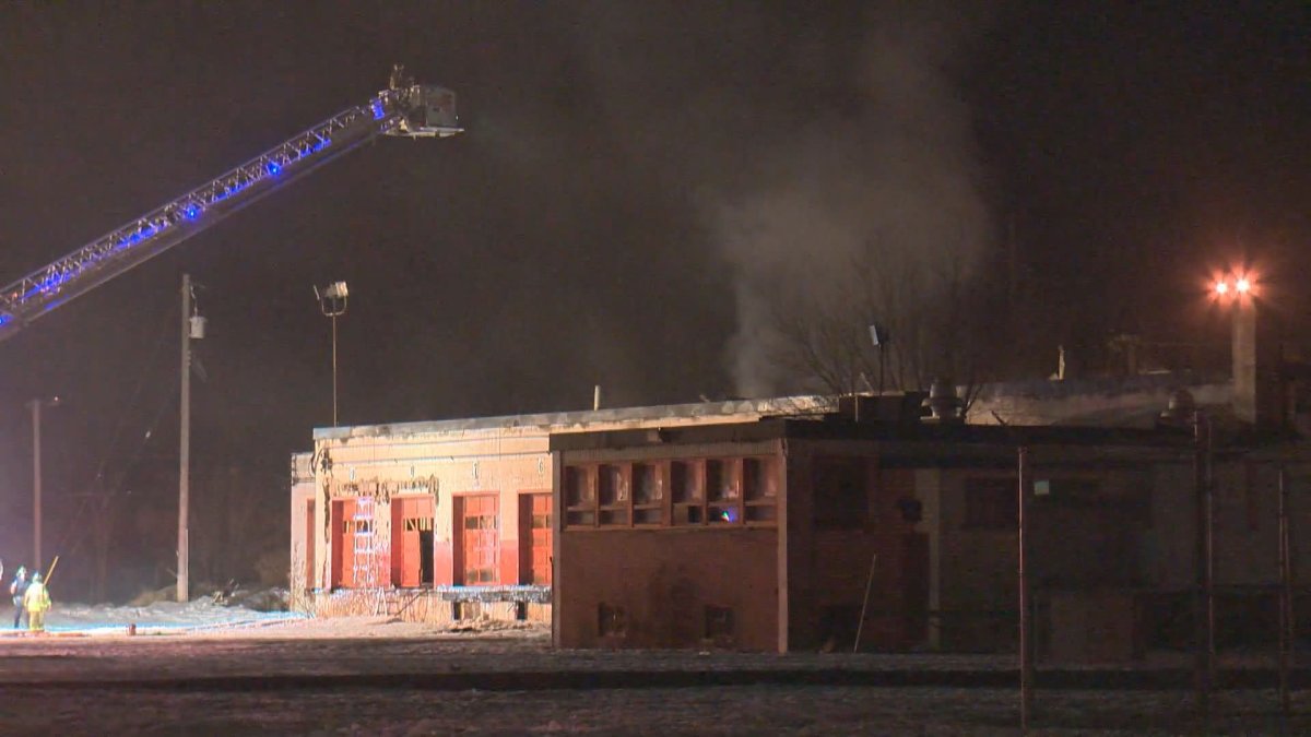 Fire crews responded to a call around 7 p.m. for a fire at an abandoned building at the CP rail yard. 