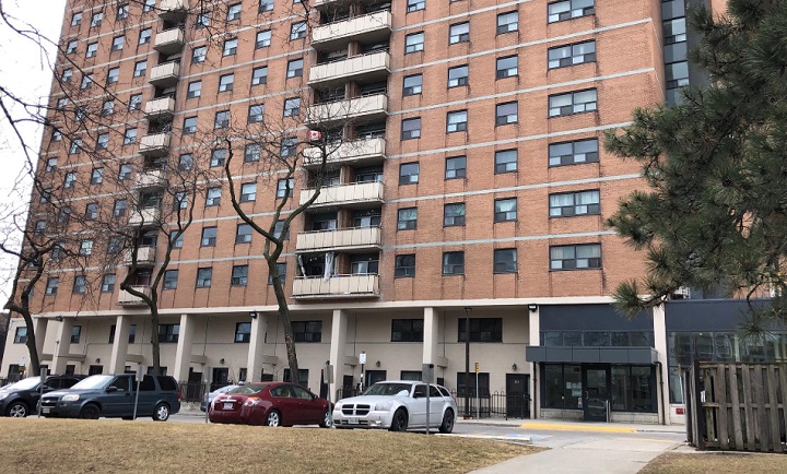 Emergency crews were called to the Shuter Street apartment building just before 8:50 a.m. on Tuesday.