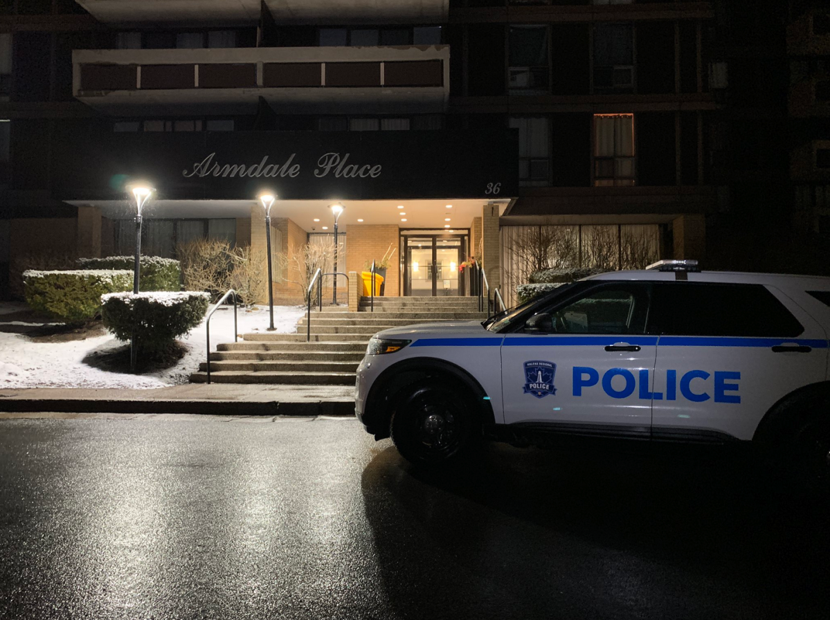 Halifax Regional Police respond to a weapons call at 36 Abbey Road on Wednesday, march 10, 2021. 