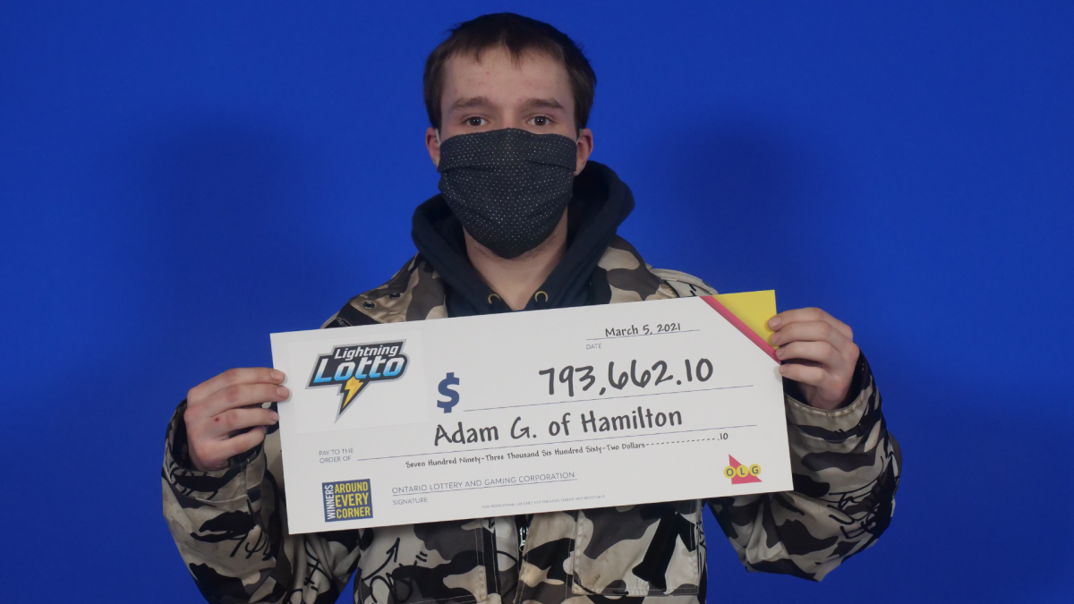 Adam Greenly of Hamilton won close to $800,000 in an early March lottery win.