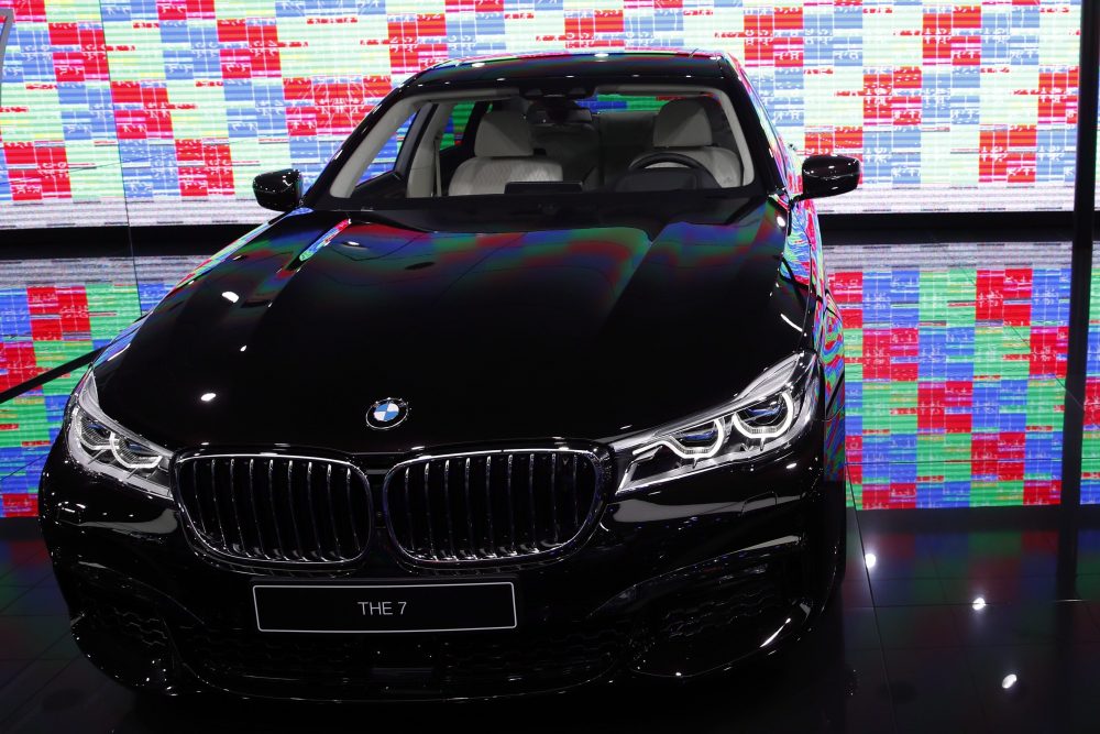 A BMW serie 7 is on display at the Auto show in Paris, France, Wednesday, Oct. 3, 2018, 2018. 