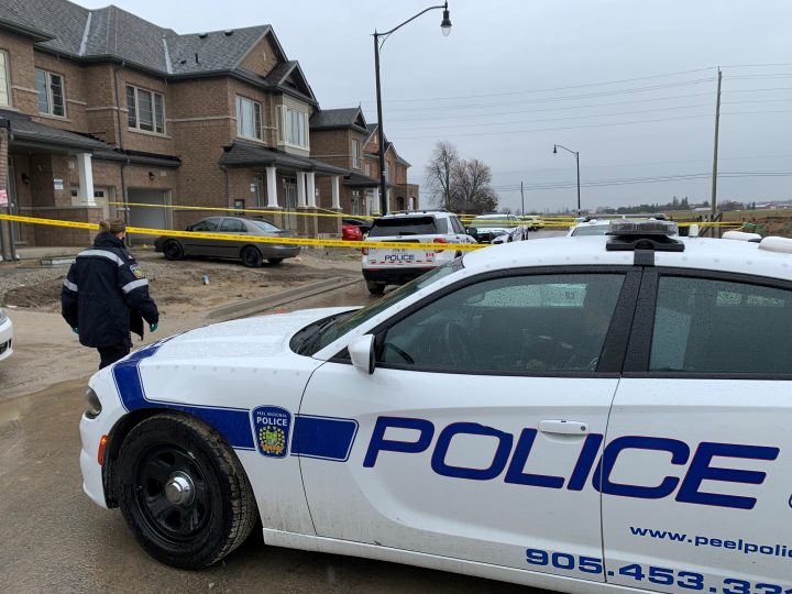 The scene of a reported kidnapping in Brampton on Sunday.